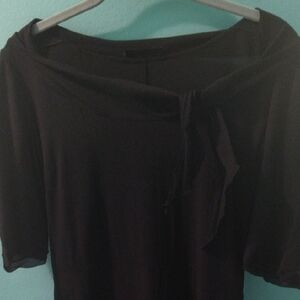 Prada Silk Black Off-the-Shoulder Midi Dress